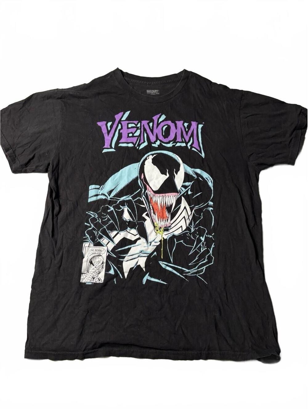 Marvel Venom Graphic T-Shirt Large Black Cotton
